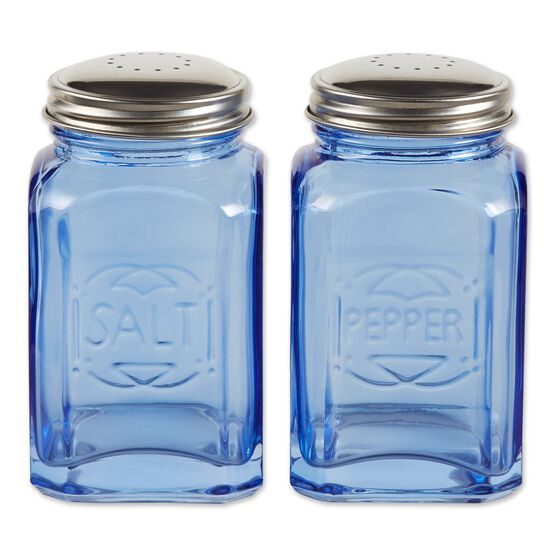 Retro Blue Salt and Pepper Shakers
