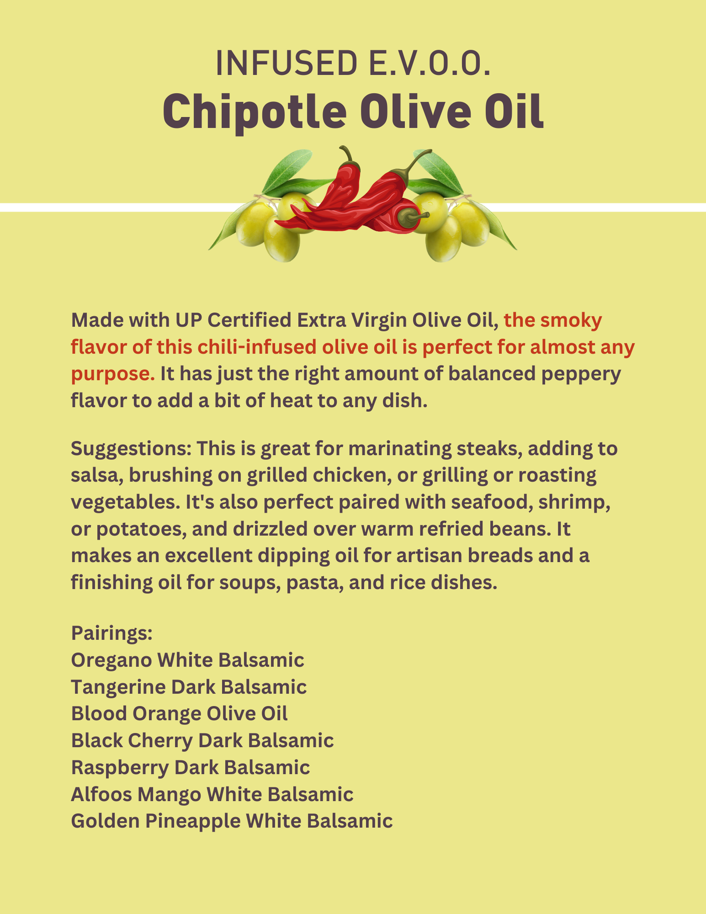 Chipotle Olive Oil