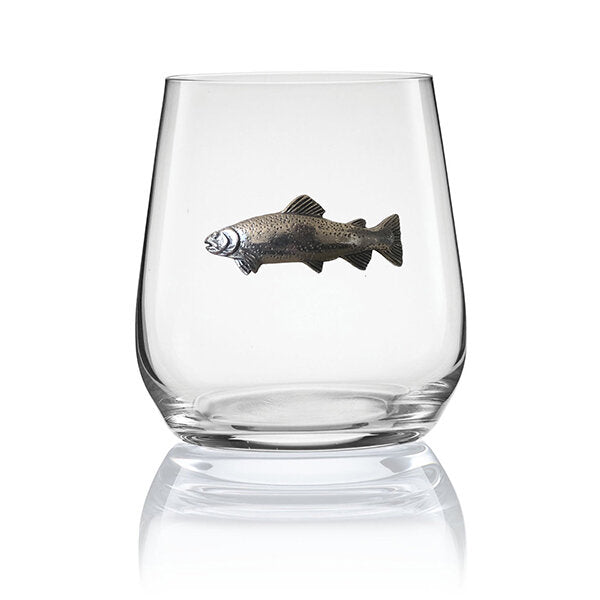 Menagerie Trout Stemless Wine Glass