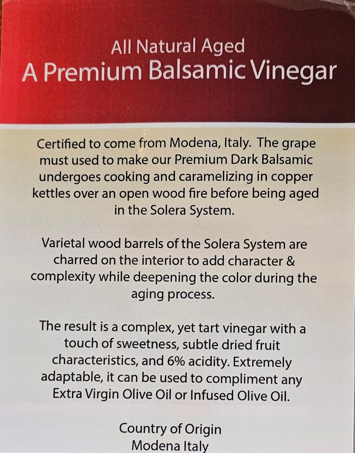 A Premium Dark Balsamic