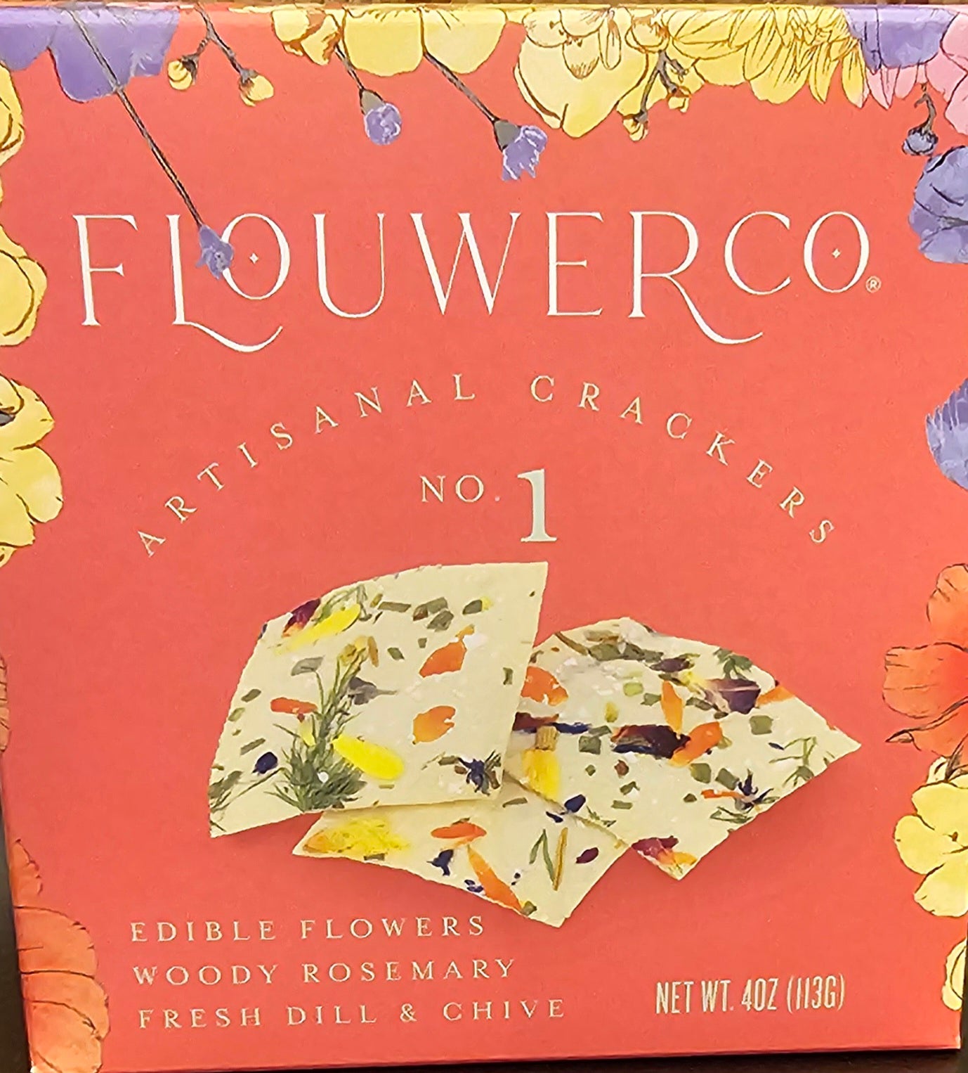 Artisanal Crackers Edible Flowers Woody Rosemary FreshDdill & Chive