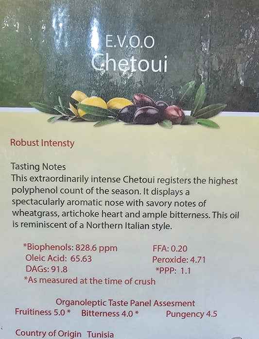 Chetoui Ultra Premium Extra Virgin Olive Oil