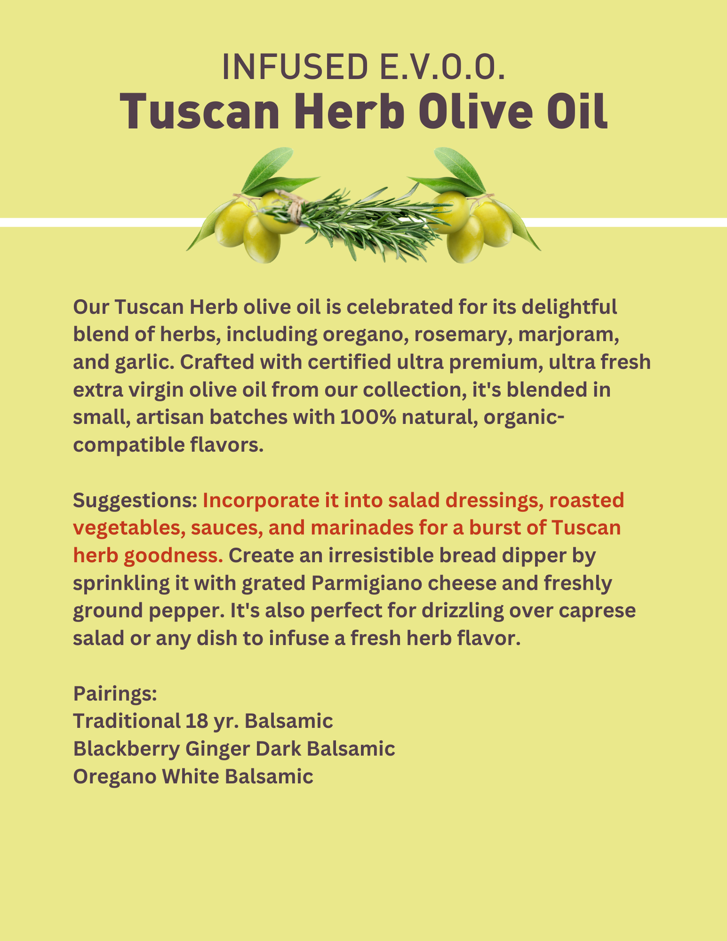 Tuscan Herb Olive Oil