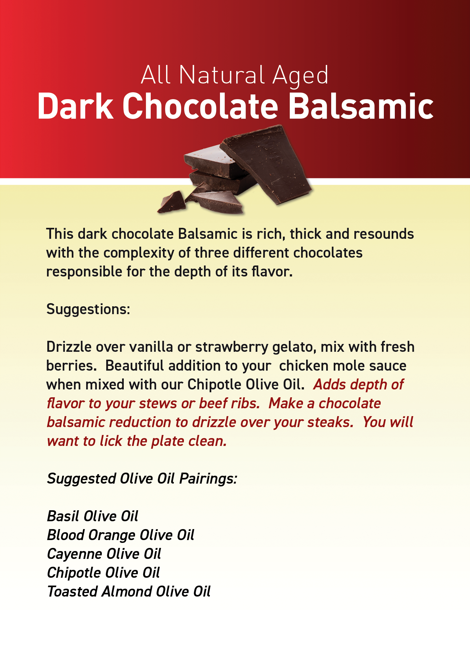 Dark Chocolate Balsamic