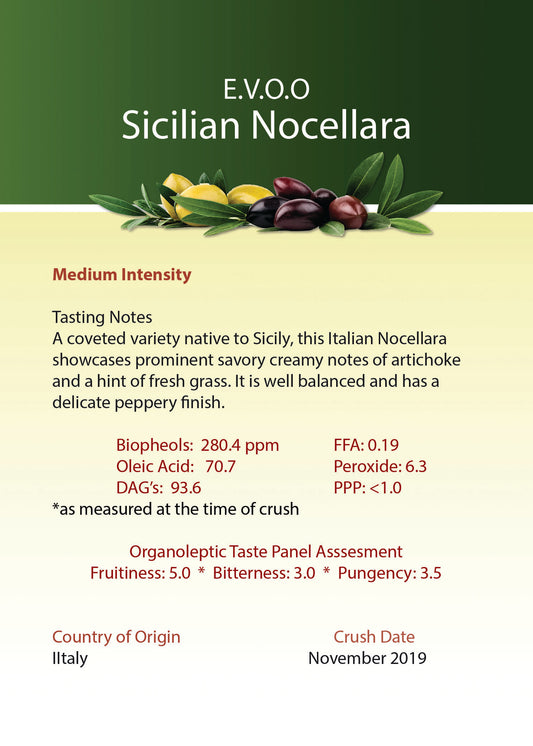 Sicilian Nocellara Ultra Premium Extra Virgin Olive Oil