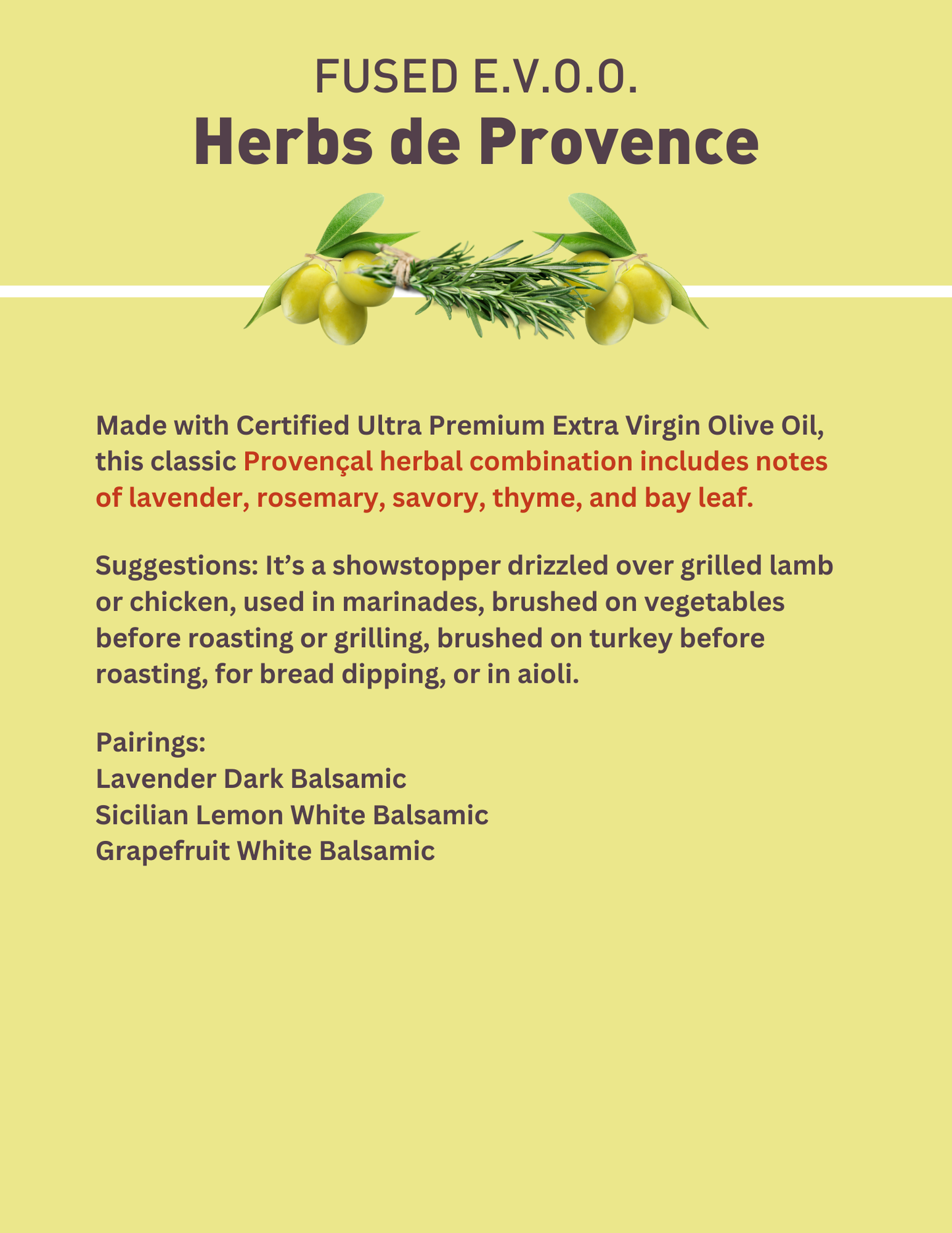 Herbs de Provence Olive Oil