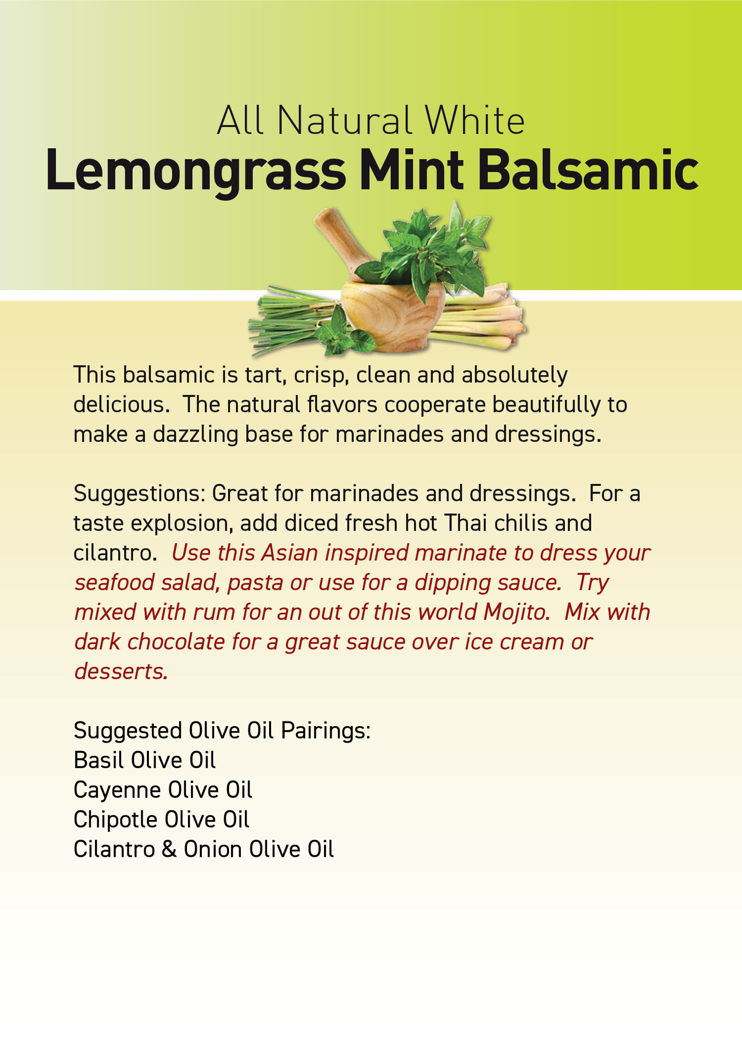 Lemongrass Mint Balsamic