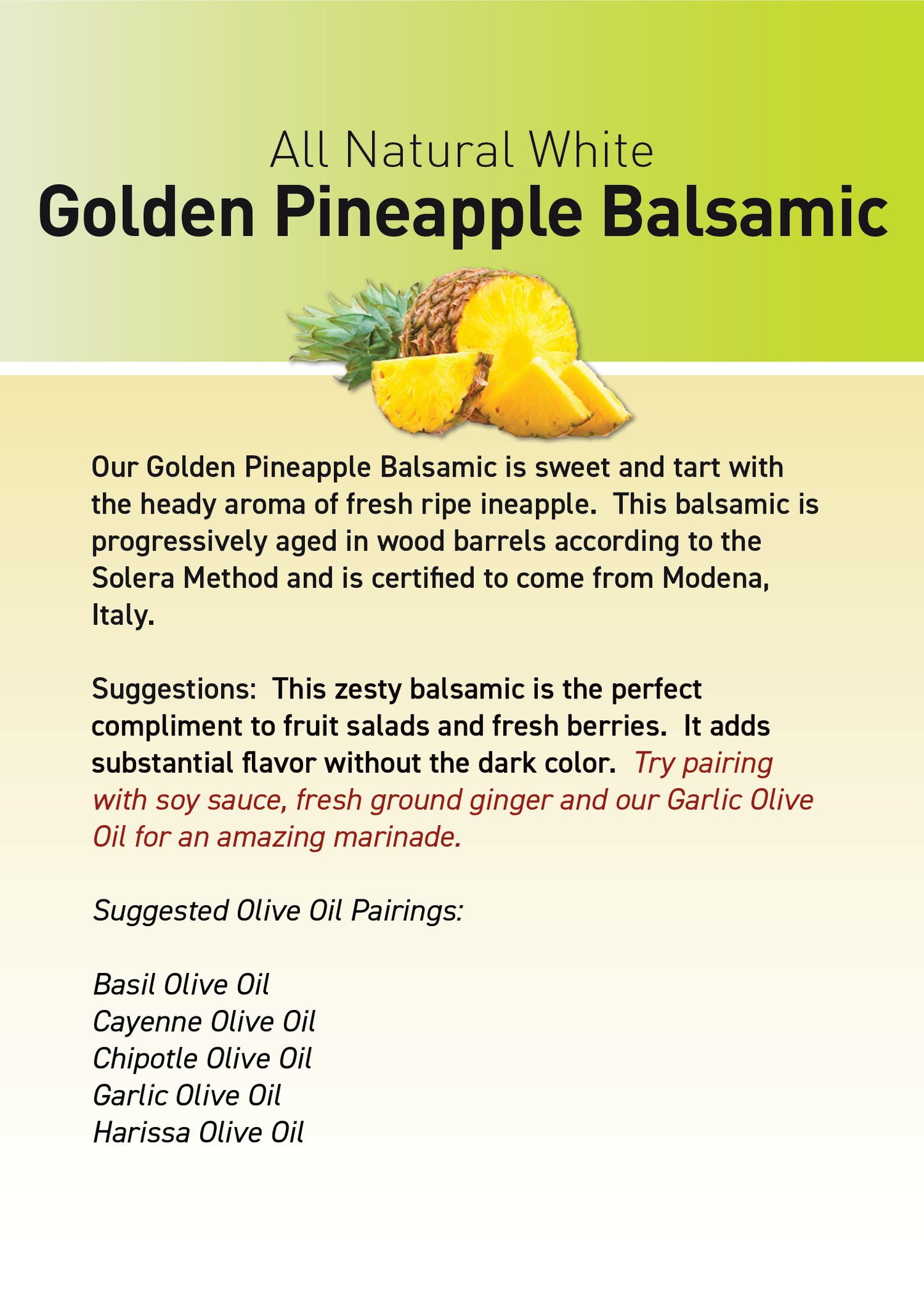 Golden Pineapple Balsamic