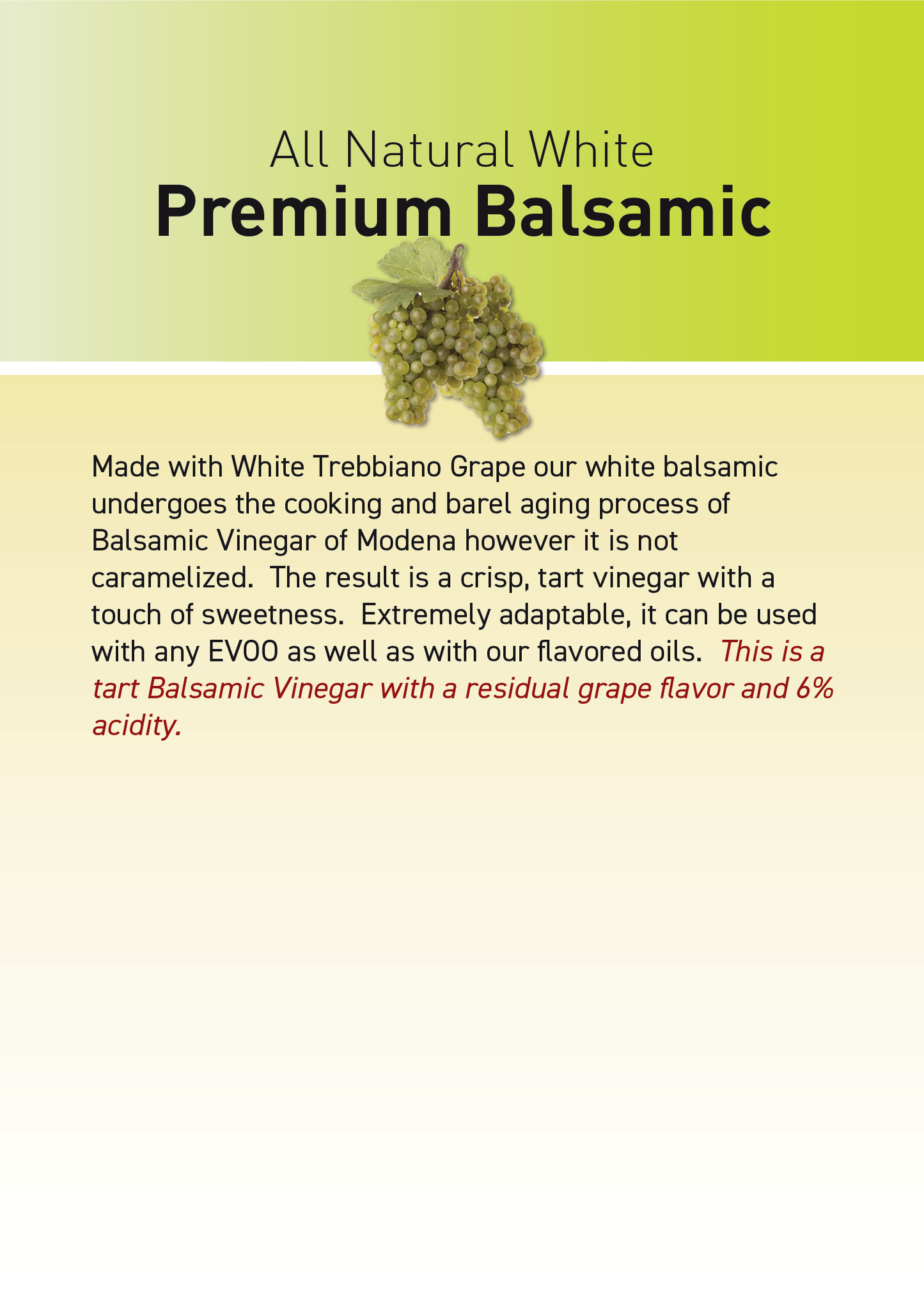 A Premium White Balsamic